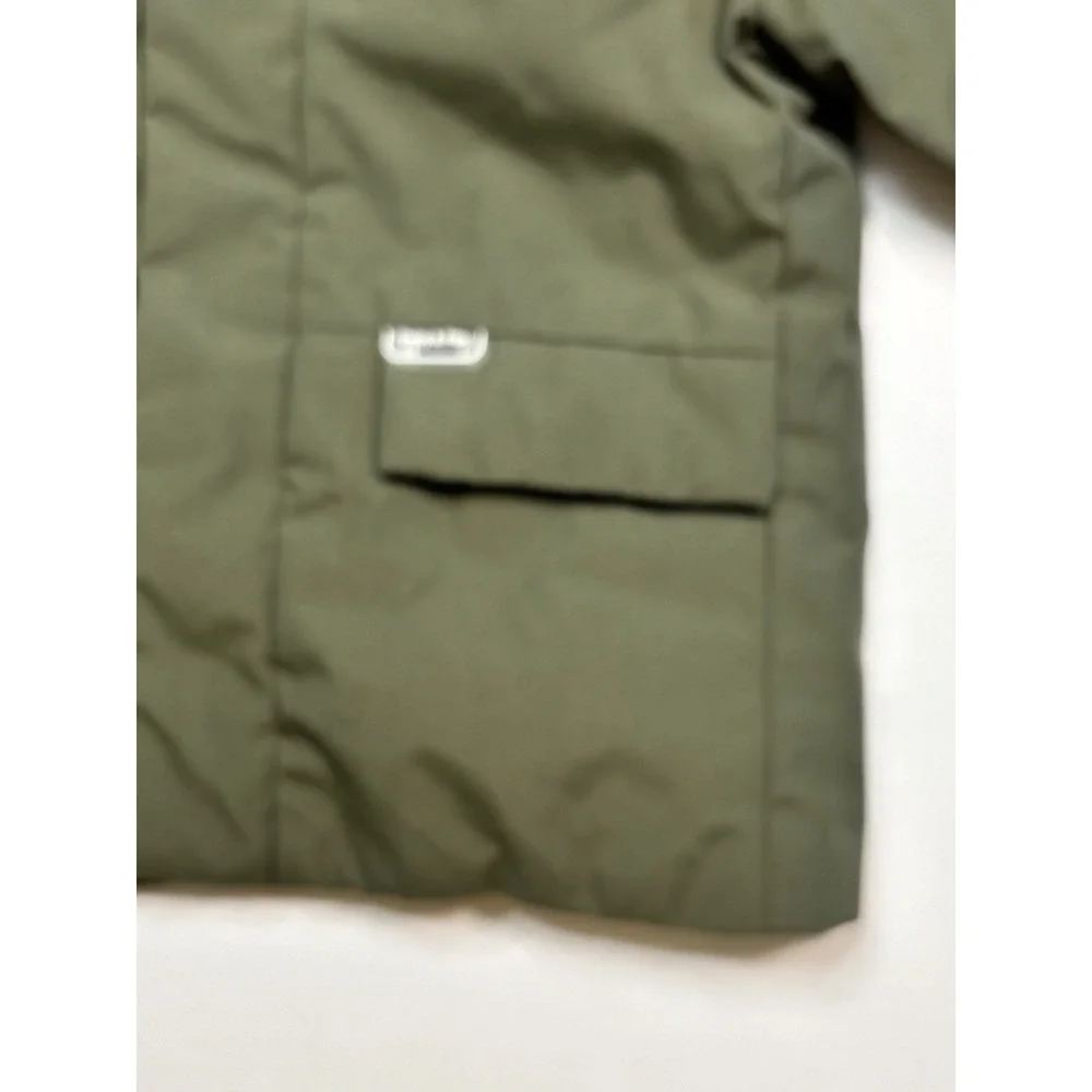 ZARA Baby Puffer Jacket Hooded Green 12-18 Months Winter Coat Snap Zip‎